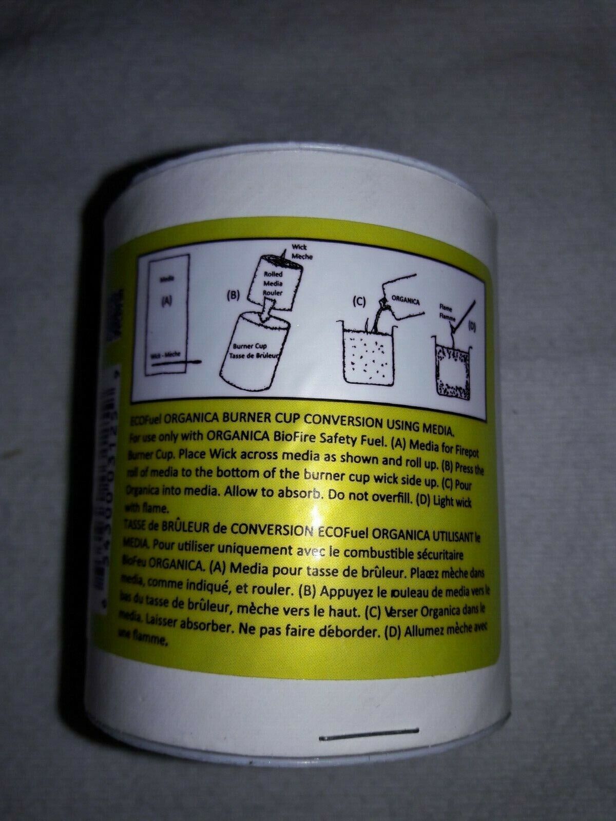 ORGANICA BURNER CUP FOR Firepots and Fireplaces indoor outdoor - Fresh Stock Dated January 2026