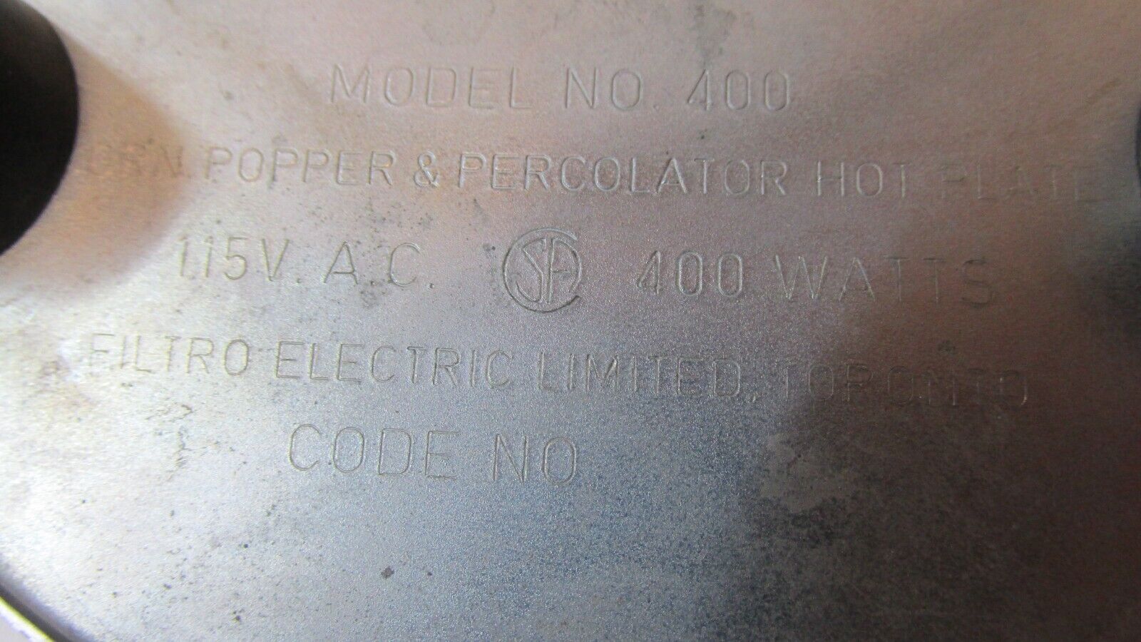 Antique Art Deco Hot Plate Warmer Camping Single Burner Vintage - Fresh Stock Dated February 2026