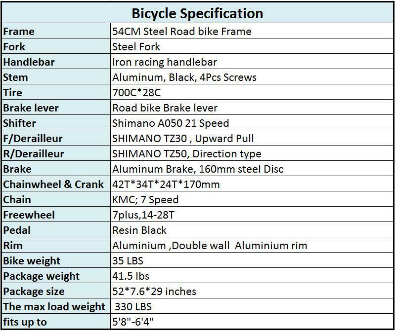 54CM Road Bike 700C Wheels Mens Shimano 21 Speed Disc Brake complete Bicycle - Fresh Stock Dated December 2025