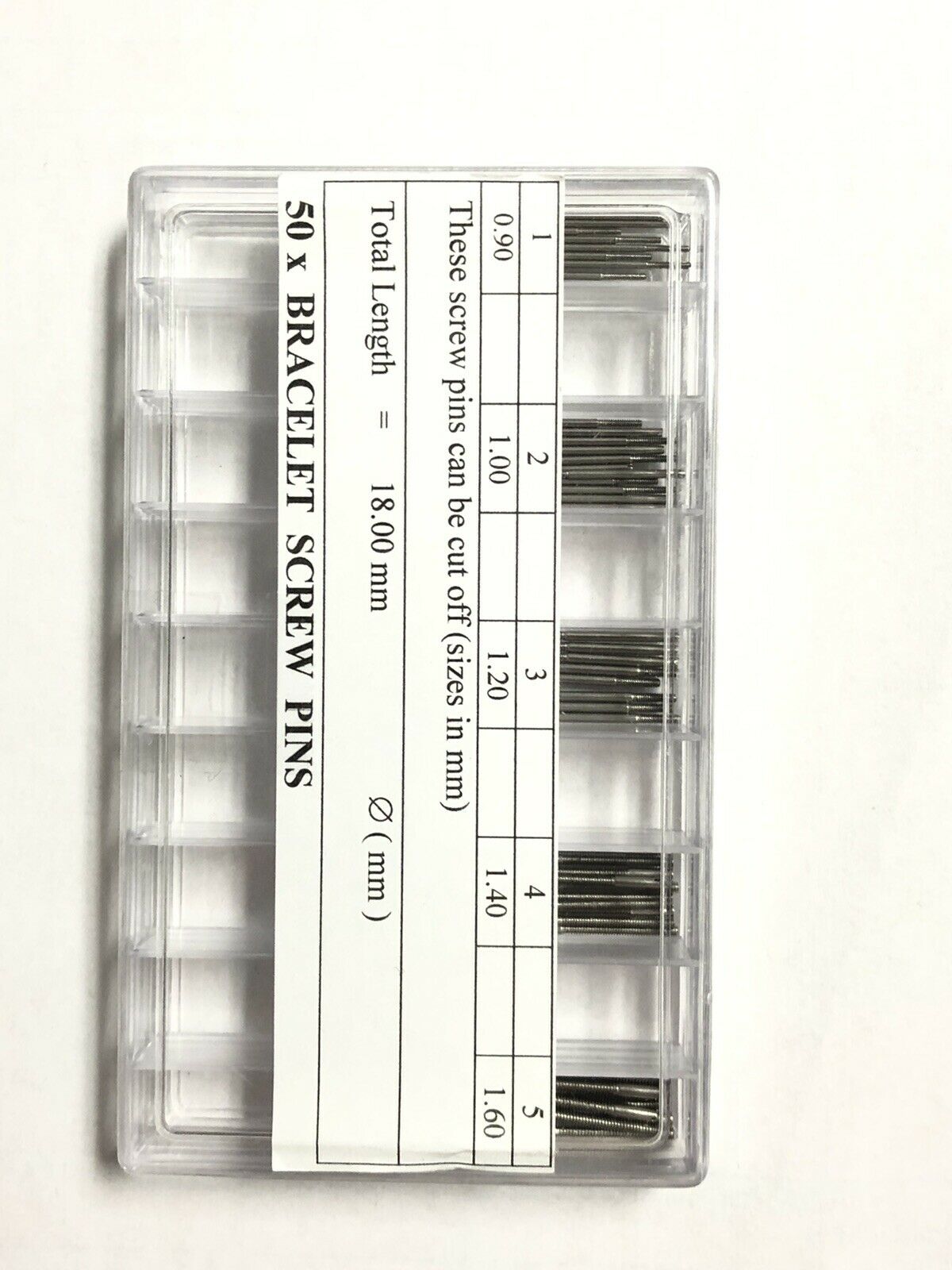 Watch Bracelet Band Screw Pins Assortments 50 Pcs .90 1.00 1.20 1.40 1.60mm #46 - Fresh Stock Dated December 2025