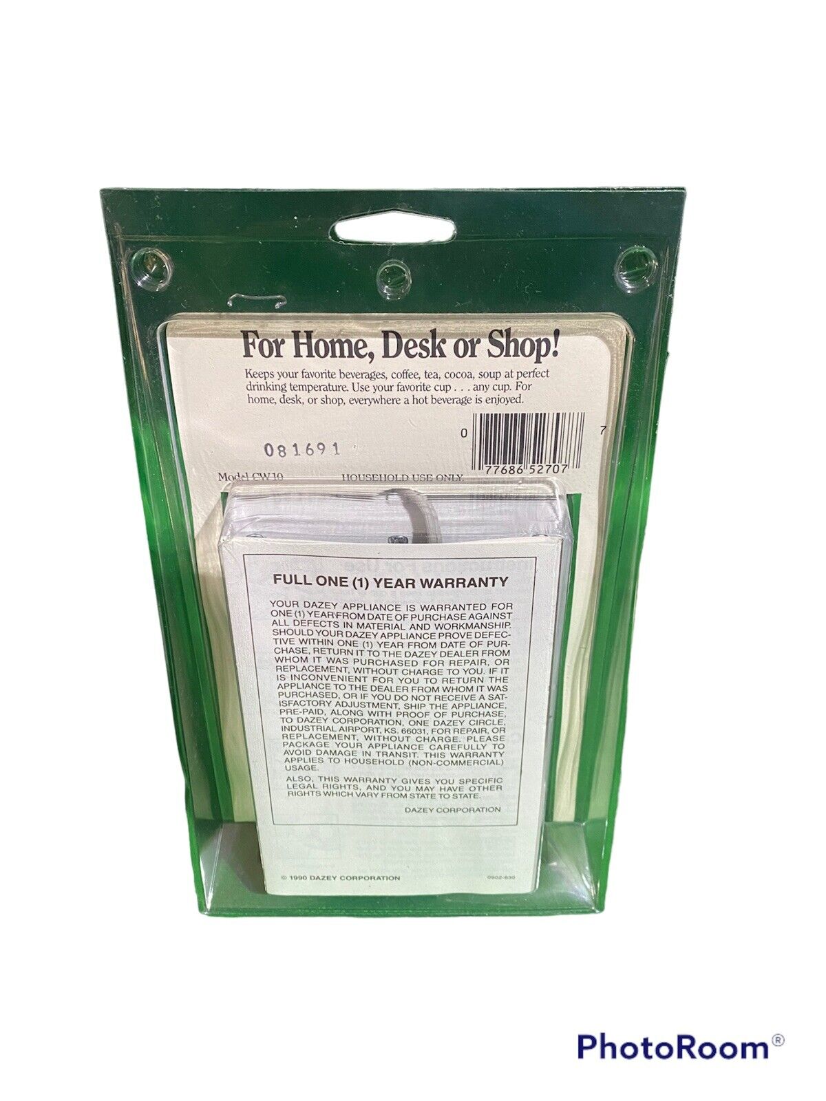 NOS 80s Vintage DAZEY 25Watt Coffee / Tea / Soup Cup Mug Beverage Warmer CW-10 - Fresh Stock Dated February 2026