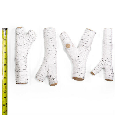 6pcs Stackable Decorative Realistic Flame Large Ceramic Wood Birch Firepit Logs - Fresh Stock Dated December 2025