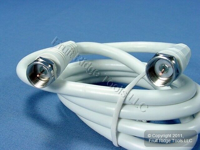 Leviton White 3 Ft Coaxial Video Cable F-Type 75-Ohm RG59 C5851-3W - Fresh Stock Dated December 2025