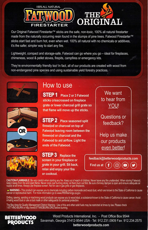 Fatwood - The Original Fire Starter Stick, Start Fires with Only 2 Sticks, Made - Fresh Stock Dated December 2025