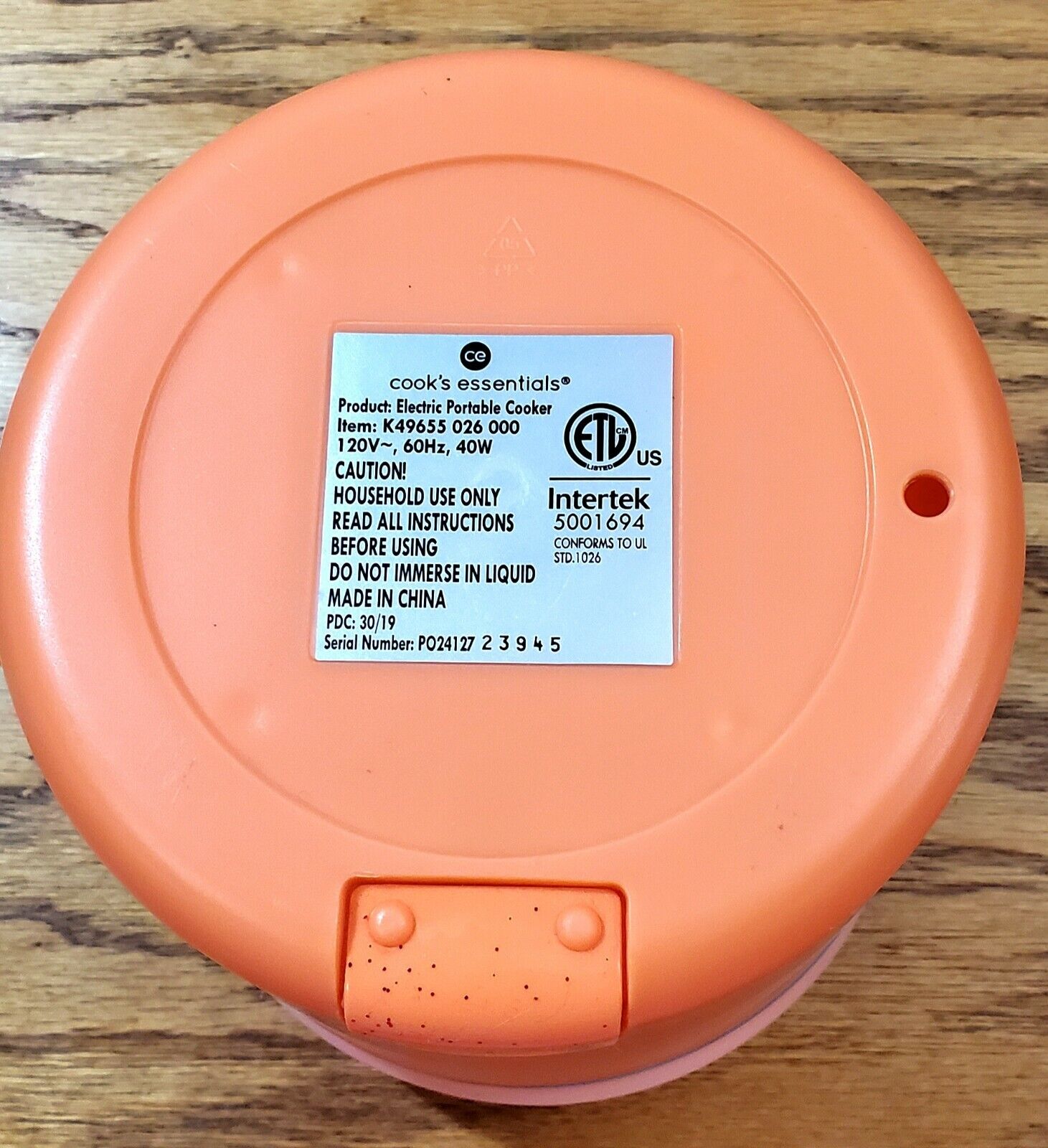 QVC Cook’s Essentials Electric Portable Food Warmer 33 oz. Coral Color - Fresh Stock Dated February 2026