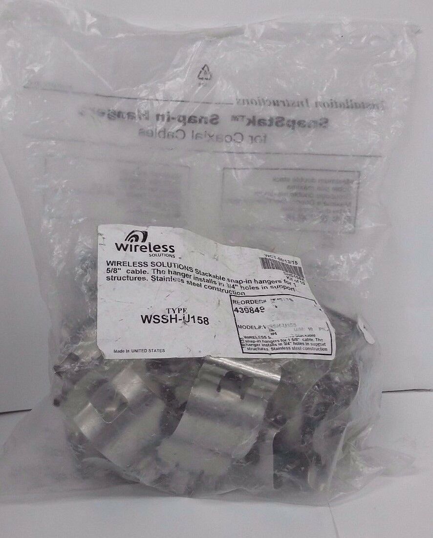 WIRELESS SOLUTIONS WSSH-U158 STACKABLE SNAP-IN HANGERS 1-5/8