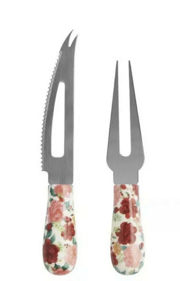 The Pioneer Woman Cheerful Rose 4-Piece Cheese Knife Serving Set Free Shipping ! - Fresh Stock Dated February 2026