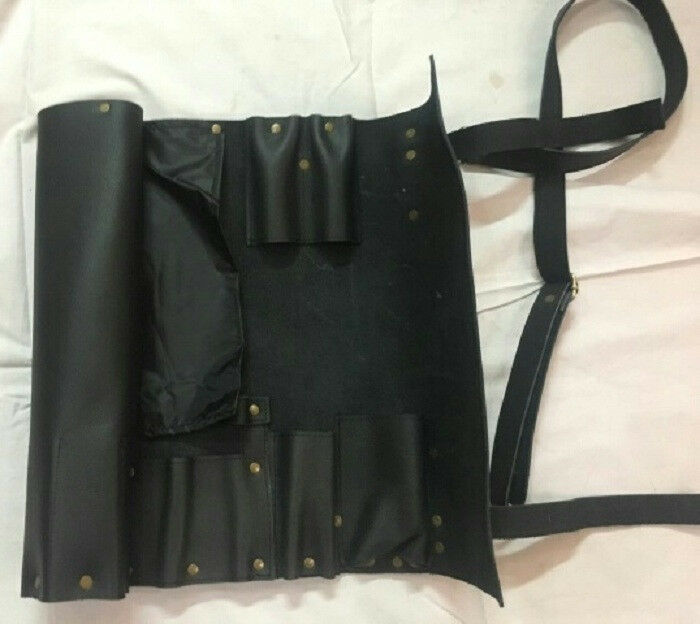 BLACK Chefs Knife Roll Bag,8 Pockets Pure Leather, Knife Carry Case Wallet - Fresh Stock Dated January 2026
