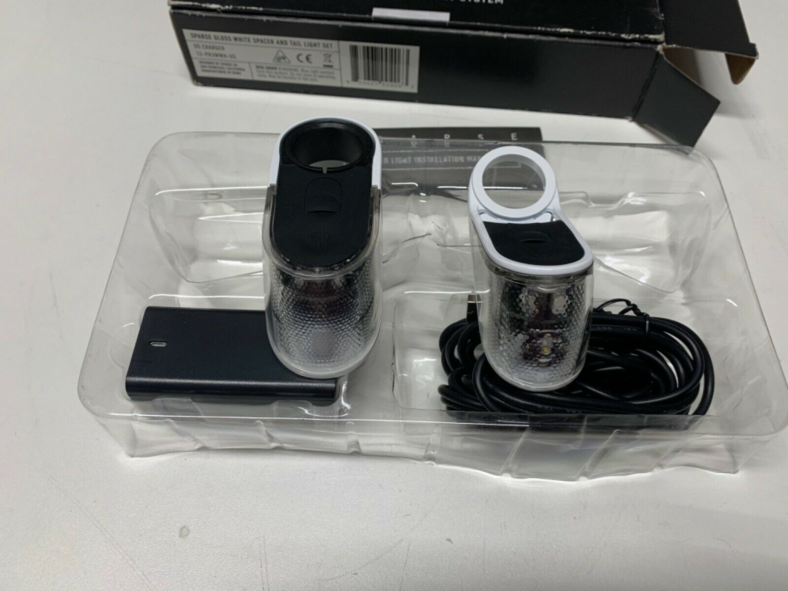 SPARSE FIXED CYCLING LIGHT SYSTEM Rechargeable (GLOSS WHITE) - Fresh Stock Dated December 2025