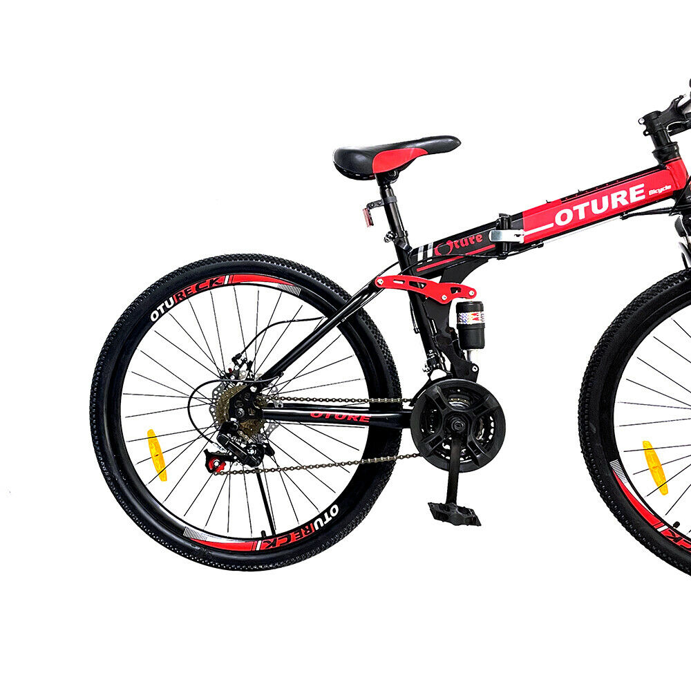 Mountain Bike 26'' Spoke Wheels Dual Suspension Folding 21 Speed MTB Bicycle - Fresh Stock Dated January 2026