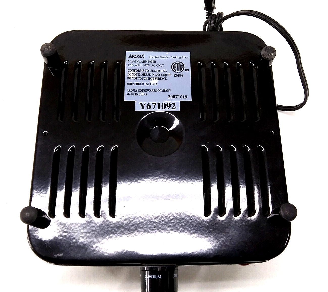 AROMA Single Burner Boat Stove Model No. AHP-303 SB Stainless/Black ~ Tested - Fresh Stock Dated February 2026