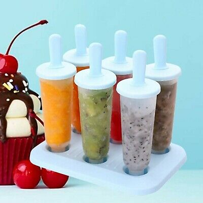 BESTONZON 6 Grids Popsicle Molds Ice Pop Makers Ice Pop Molds Plastic Popsicl... - Fresh Stock Dated February 2026