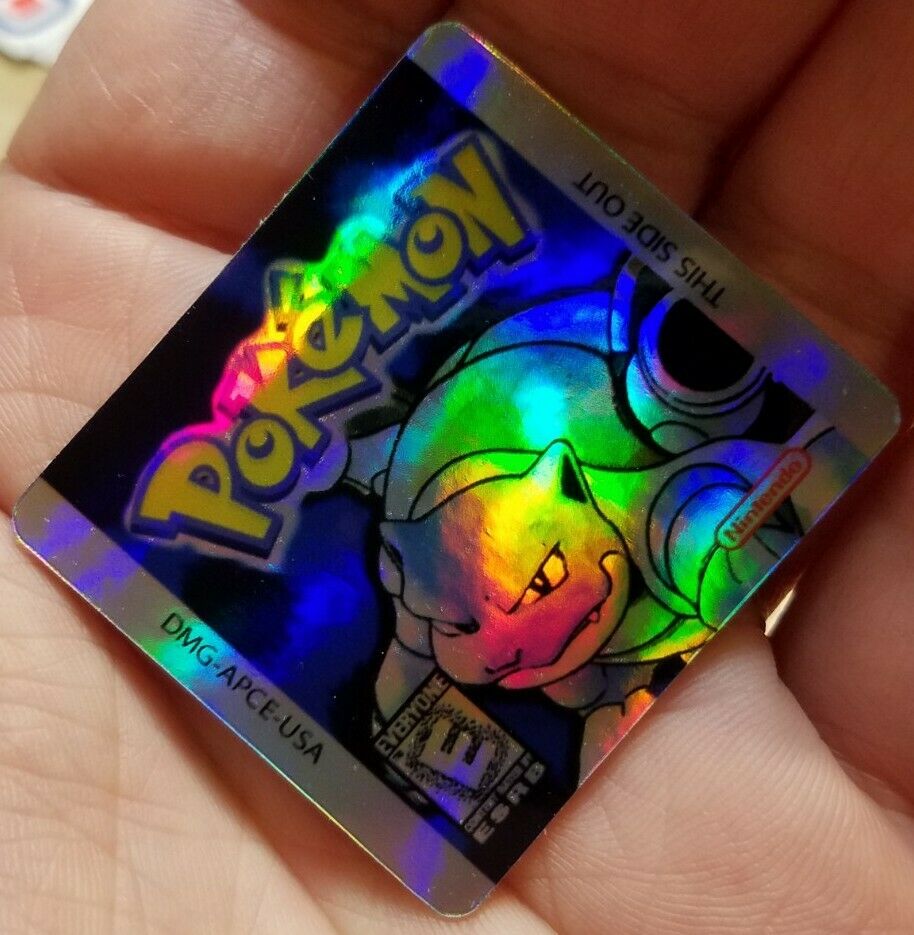 ☆ SUMMER SALE ☆1 NINTENDO GAME BOY COLOR POKEMON BLUE HOLO CART LABEL STICKER - Fresh Stock Dated February 2026