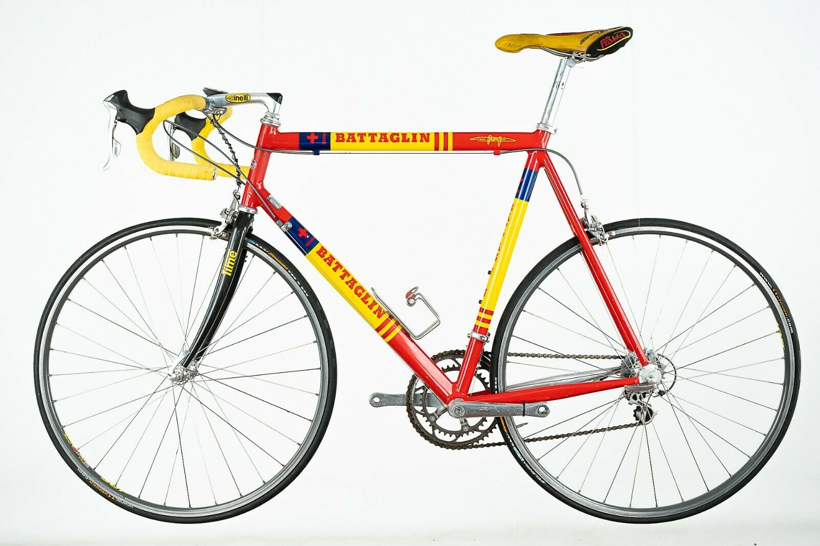 BATTAGLIN AMICA CHIPS TEAM BIKE SHIMANO DURA ACE 9s SPEED SPEED ROAD VINTAGE OLD - Fresh Stock Dated January 2026