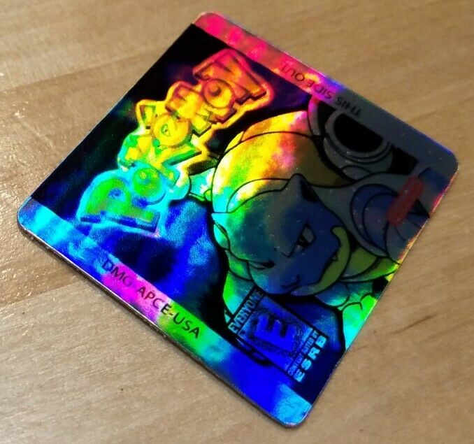 ☆ SUMMER SALE ☆1 NINTENDO GAME BOY COLOR POKEMON BLUE HOLO CART LABEL STICKER - Fresh Stock Dated February 2026