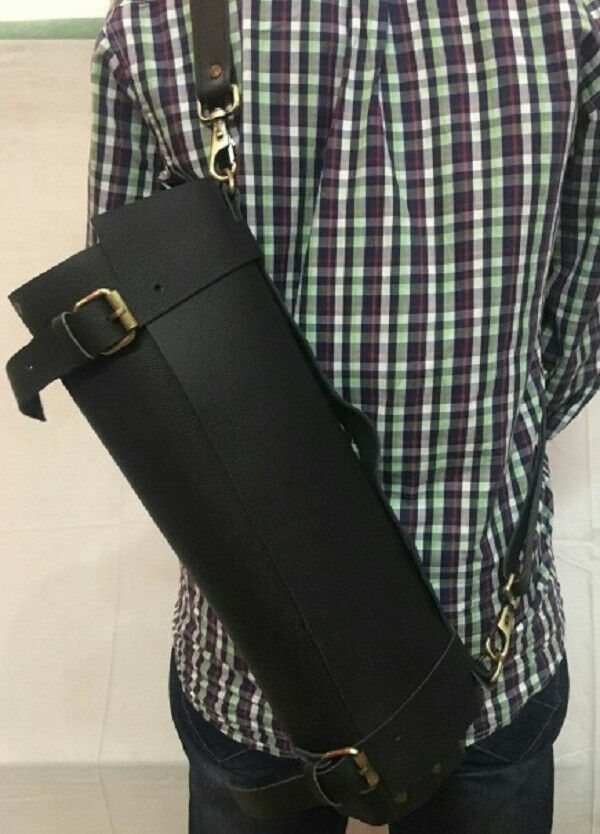 BLACK Chefs Knife Roll Bag,8 Pockets Pure Leather, Knife Carry Case Wallet - Fresh Stock Dated January 2026