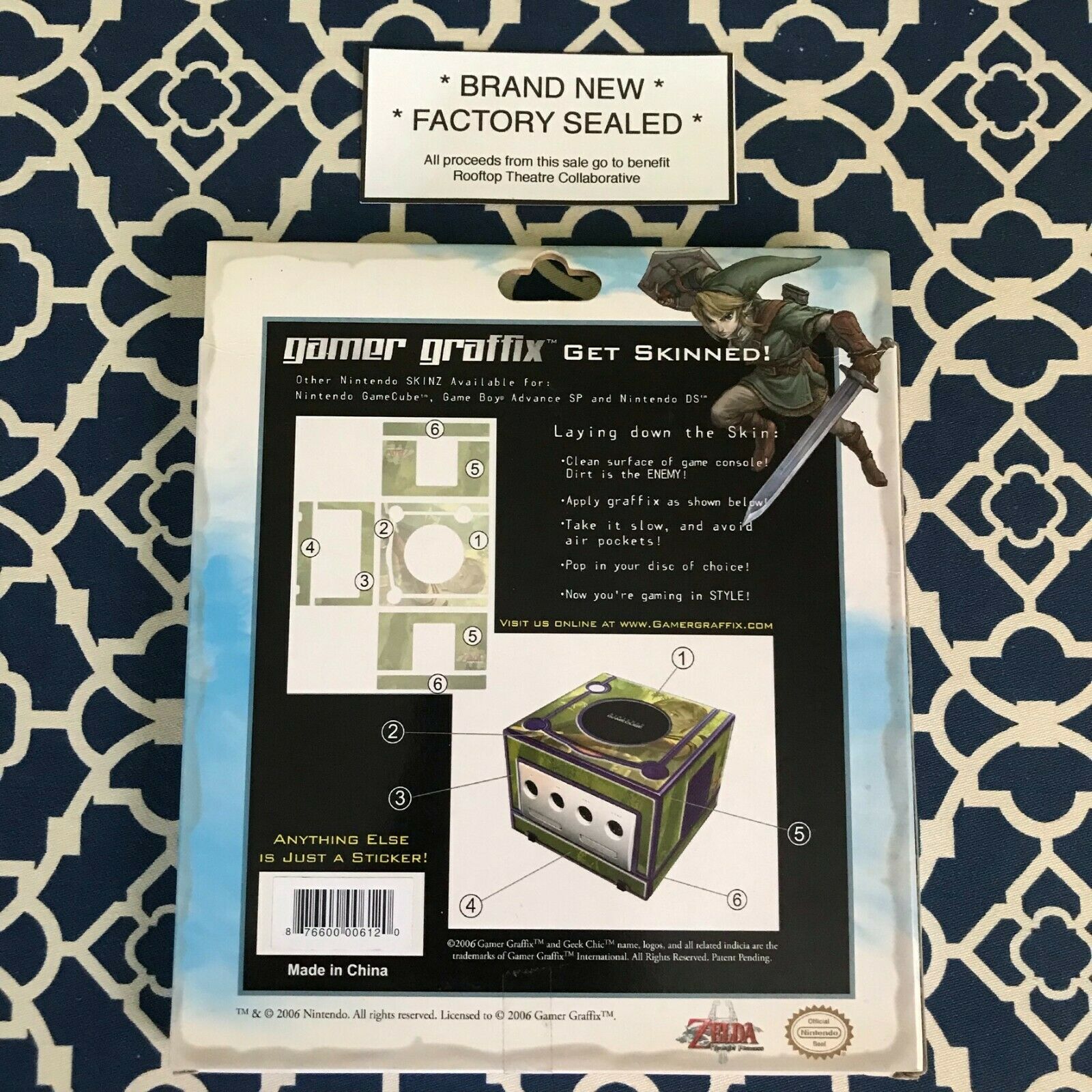 ZELDA Twilight Princess Link Gamer Graffix Skin for Nintendo GAME CUBE - Fresh Stock Dated February 2026