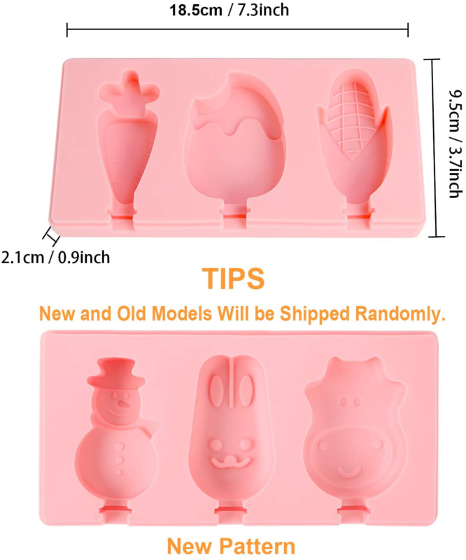 3 PCS Silicone Popsicle Molds with Lid, Homemade  Ice Cream, Ice, Cake - Fresh Stock Dated February 2026