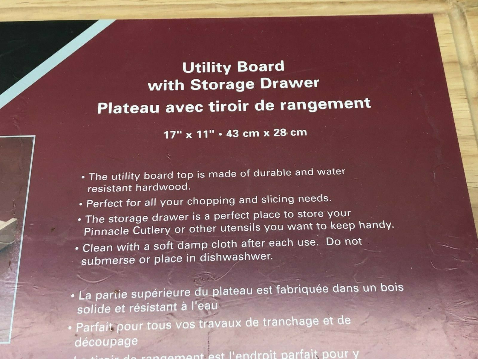 Pinnacle Cutlery Utility Cutting Board & Storage Box - NOS (No Knives) - Fresh Stock Dated February 2026