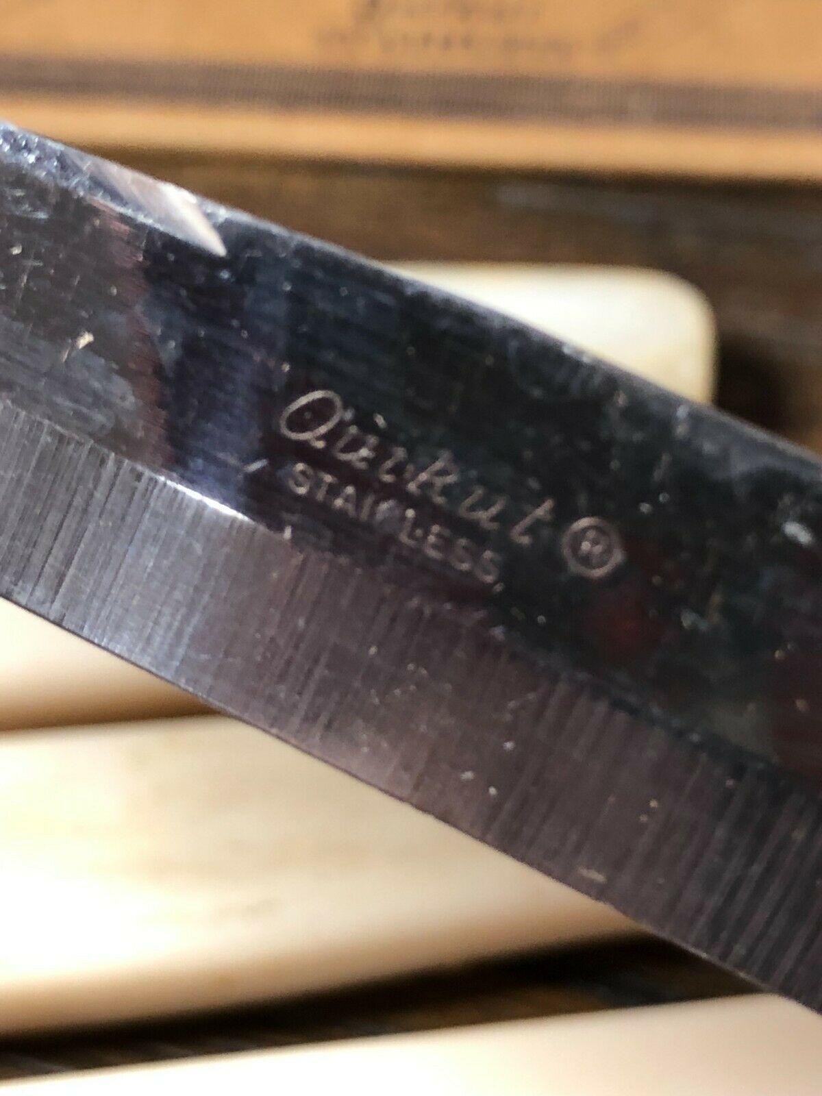 5 Vintage QUIKUT Stainless USA Steak Knives Ivory Colored Handle + 2 Others - Fresh Stock Dated February 2026