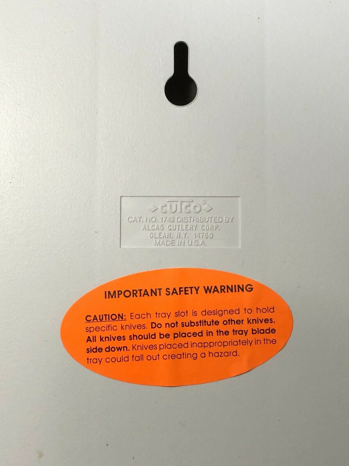 White CUTCO Knives Rack Kitchen Storage 5 Knife Plastic Holder Wall or Drawer - Fresh Stock Dated February 2026