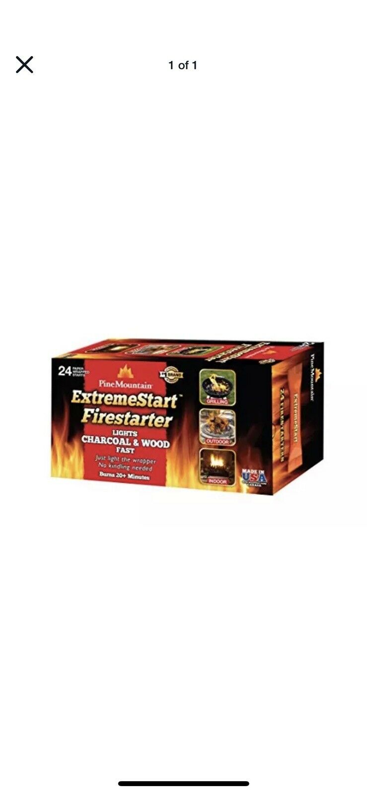 Pine Mountain ExtremeStart Wrapped Fire Starters, 24 Starts Firestarter Wood Log - Fresh Stock Dated January 2026
