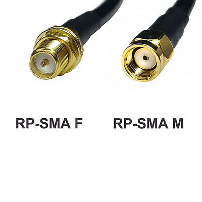 Low Loss RP-SMA Male to RP-SMA Female RG58 U Coaxial Cable 9.84ft 3-Meter - Fresh Stock Dated December 2025