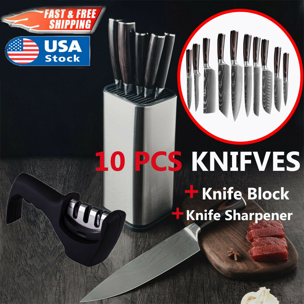 12Piece Kitchen Set Japanese Knife Damascus Pattern Stainless Steel Chef Knives - Fresh Stock Dated January 2026