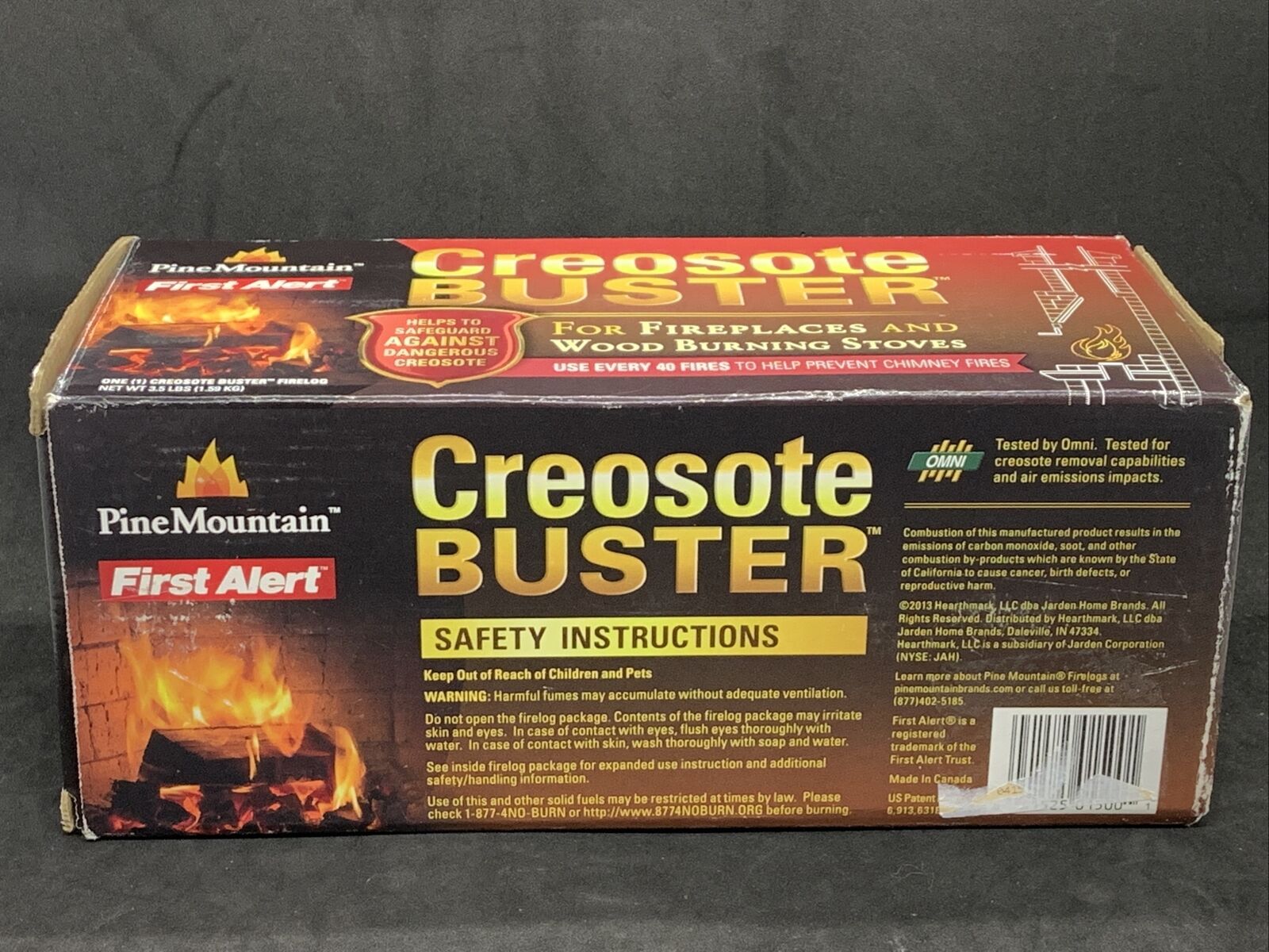 Pine Mountain Creosote Buster Safety Fire Log First Alert 3.5 Lb - Fresh Stock Dated December 2025