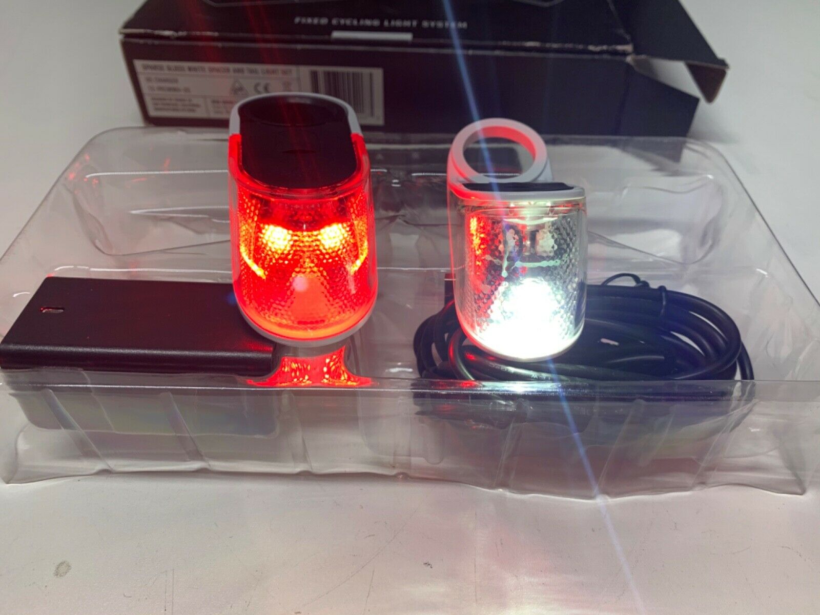 SPARSE FIXED CYCLING LIGHT SYSTEM Rechargeable (GLOSS WHITE) - Fresh Stock Dated December 2025