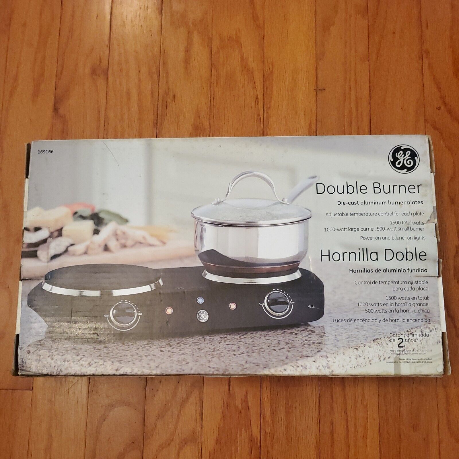 General Electric Dual Burner Hot Plate Model 169166 w/ box - Fresh Stock Dated February 2026