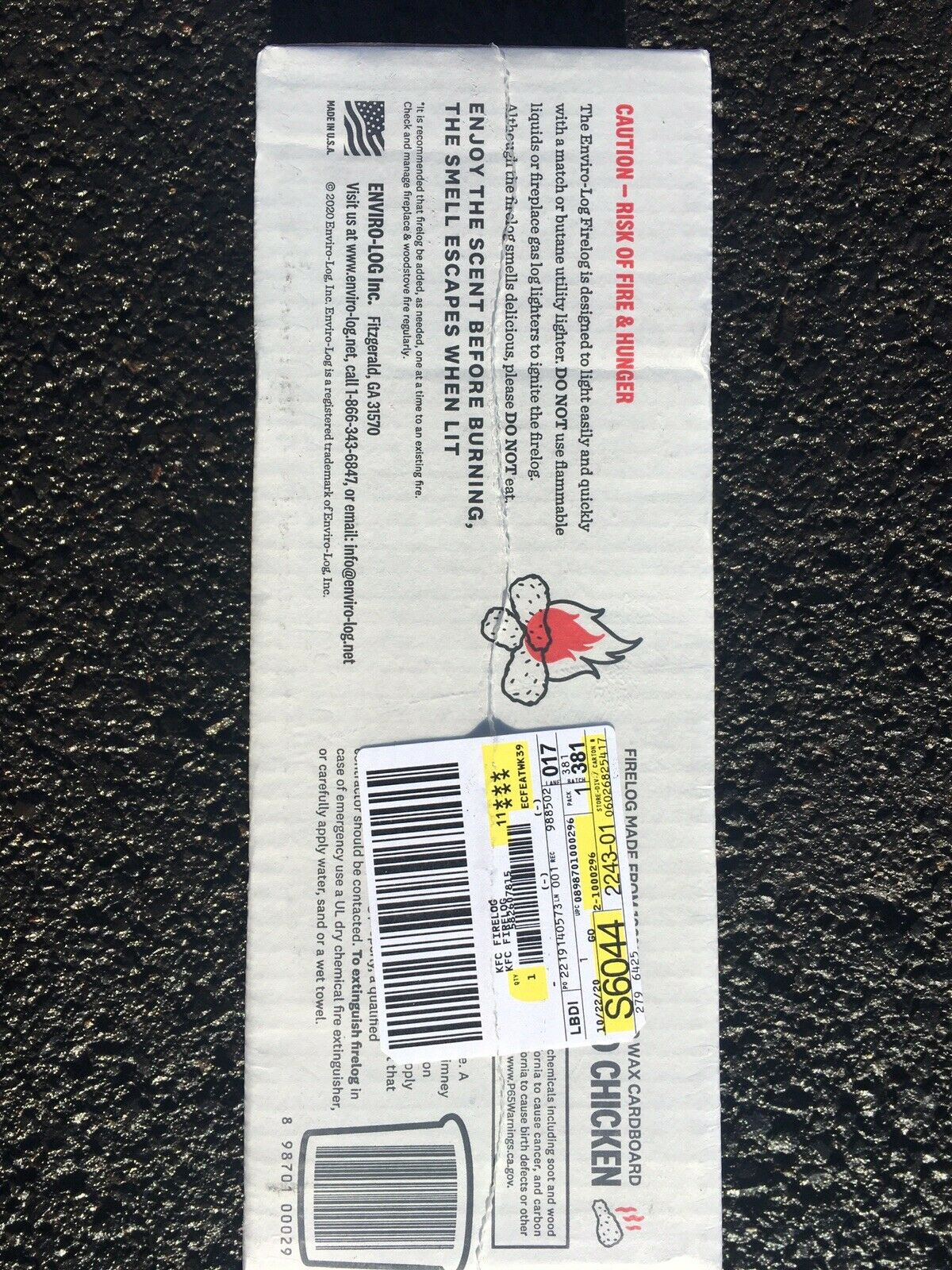 (4) KFC FIRE LOGS 11 HERBS AND SPICES ENVIROLOG KENTUCKY FRIED CHICKEN FIRE LOG - Fresh Stock Dated January 2026