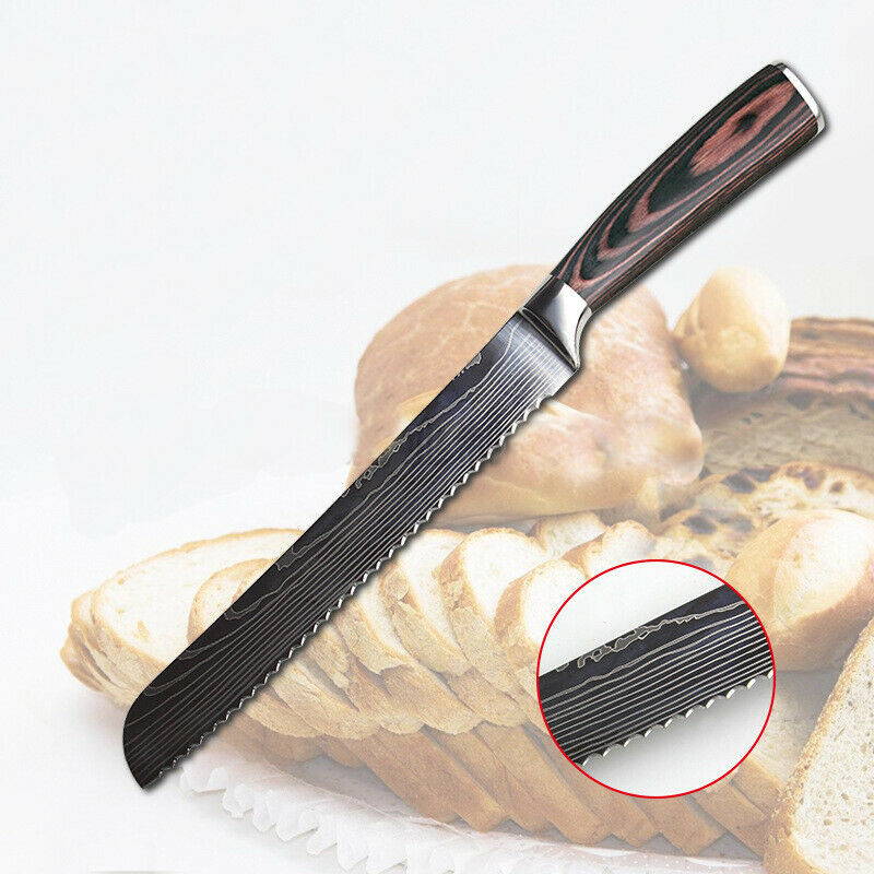 12Piece Kitchen Set Japanese Knife Damascus Pattern Stainless Steel Chef Knives - Fresh Stock Dated January 2026