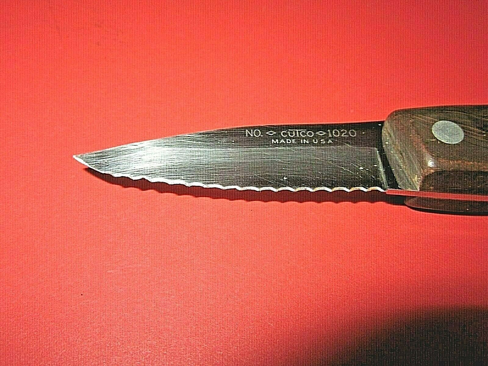 Vintage Cutco No 1020 Paring KNIFE serrated blade Brown Swirl Handle - Fresh Stock Dated January 2026