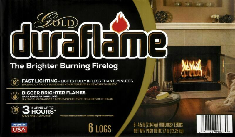 Duraflame Gold Ultra Premium 4.5lb Firelogs, 6-Pack Case, 3 Hour Burn - Fresh Stock Dated December 2025