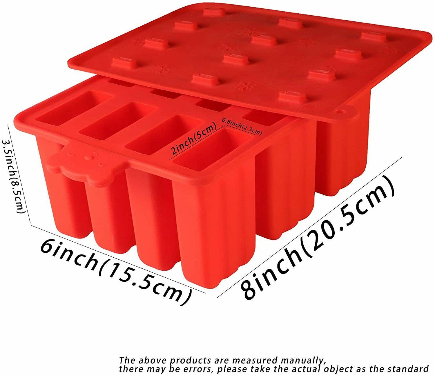 12 Cavity Silicone Popsicle Molds w/Tray Cover Lid + Sticks + Brush + Bags - Fresh Stock Dated February 2026