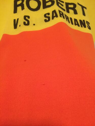 M Vintage FRENCH Eroica FLOCKED CYCLING JERSEY Orange CYCLES ROBERT Sarrians - Fresh Stock Dated December 2025