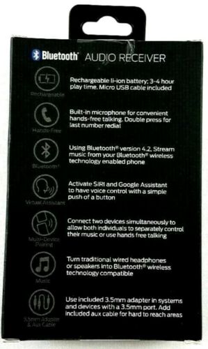 Monster Bluetooth Audio Receiver w/ Google & Siri Virtual Assistant BT 4.2 - NEW - Fresh Stock Dated January 2026