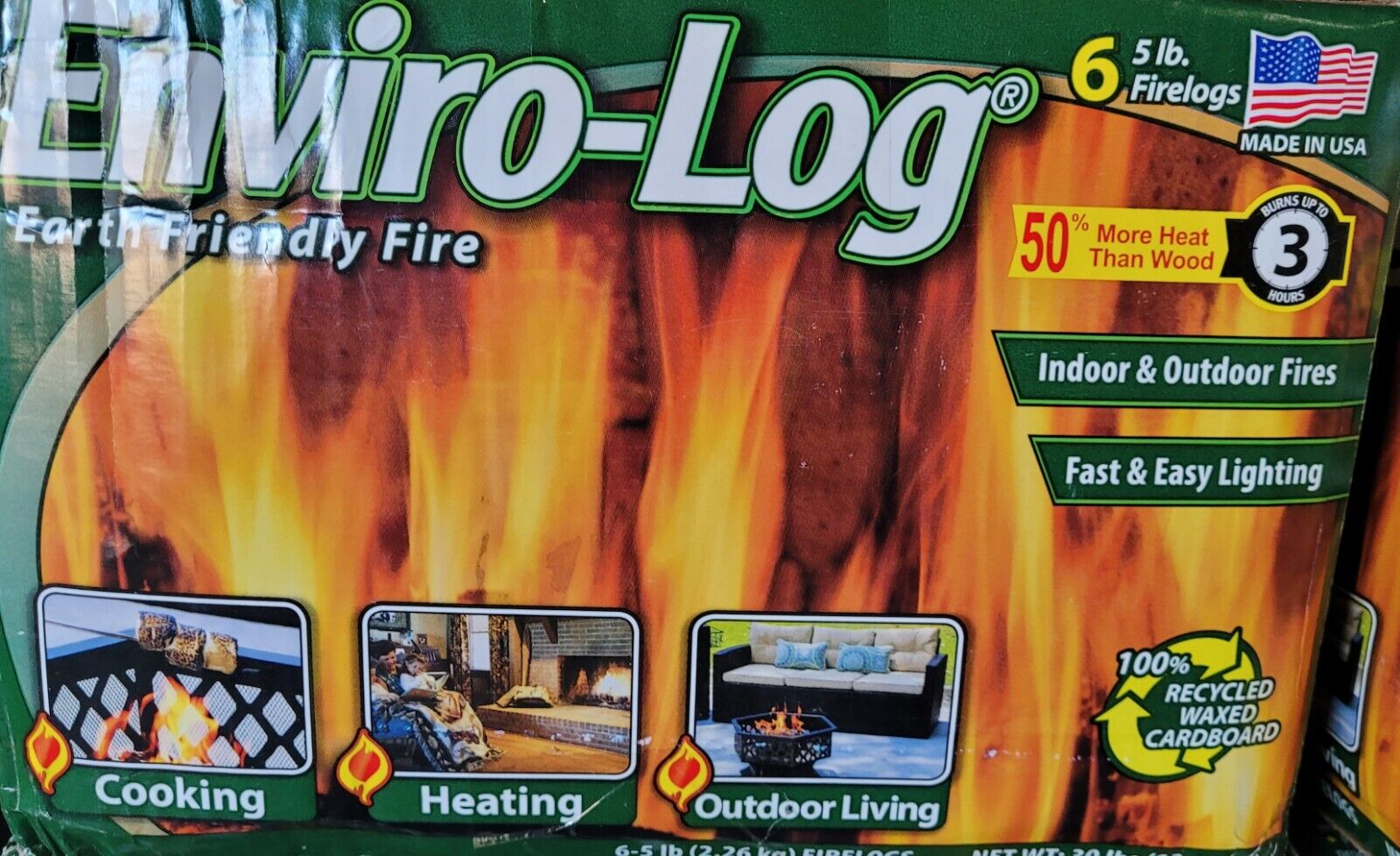 Enviro-Log 5-Lb Fire Log (6-Pack) - Fresh Stock Dated January 2026