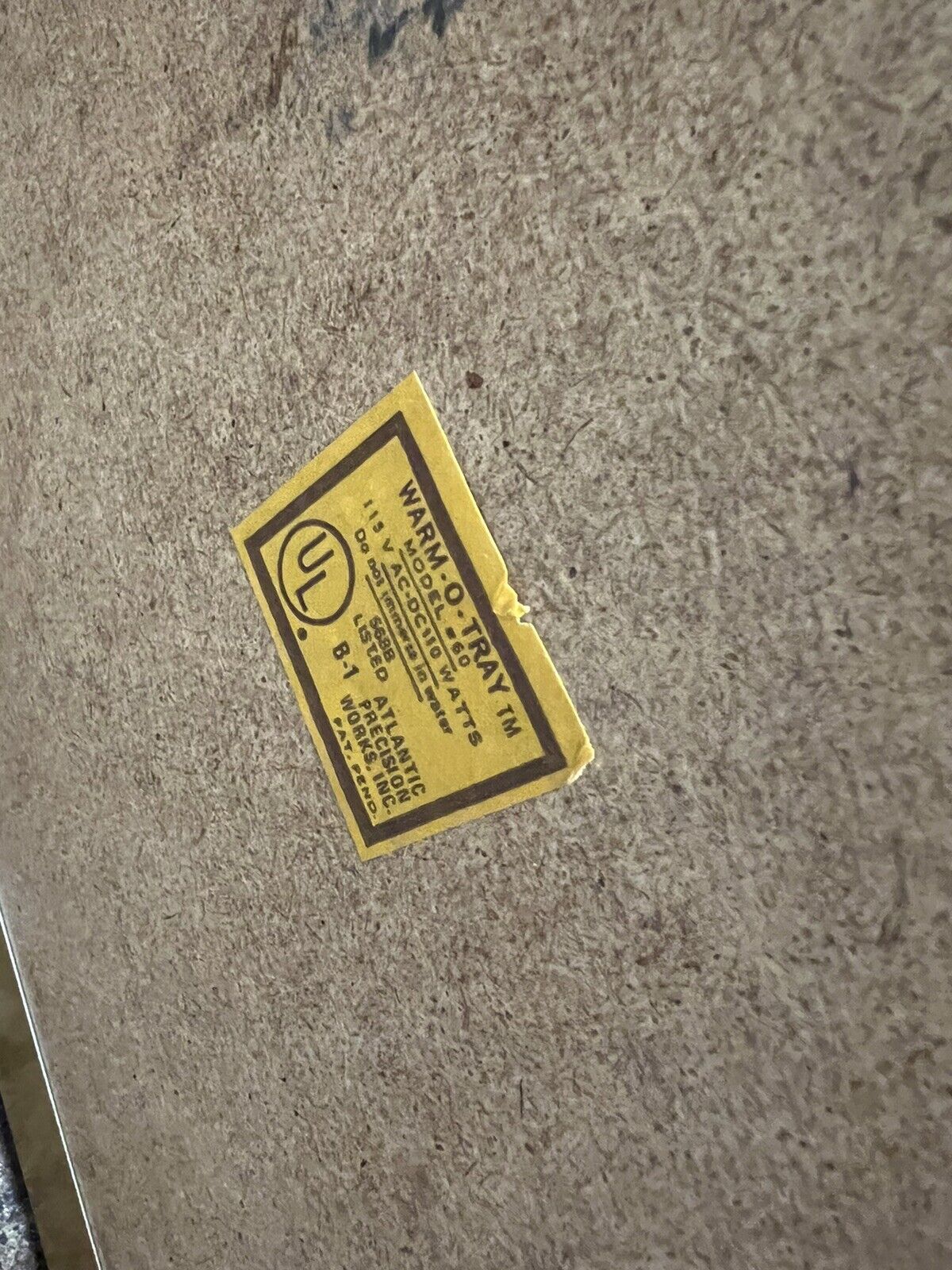 Vintage Warm-O-Tray 1974 Atlantic Precision Works Food Warmer Warming Hot Plate - Fresh Stock Dated February 2026