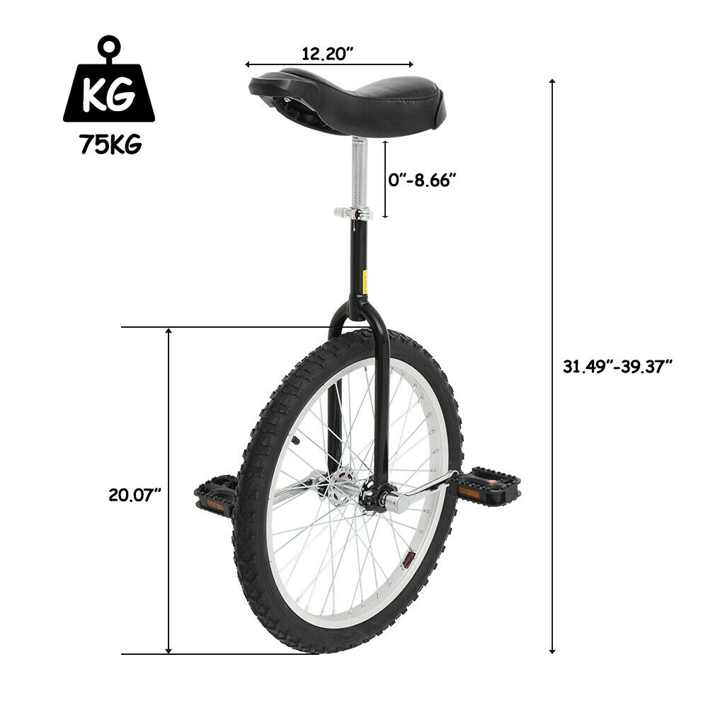 20 In Unicycle Wheel Balance Uni Cycle Fun Bike Fitness Circus Cycling Exercise - Fresh Stock Dated December 2025