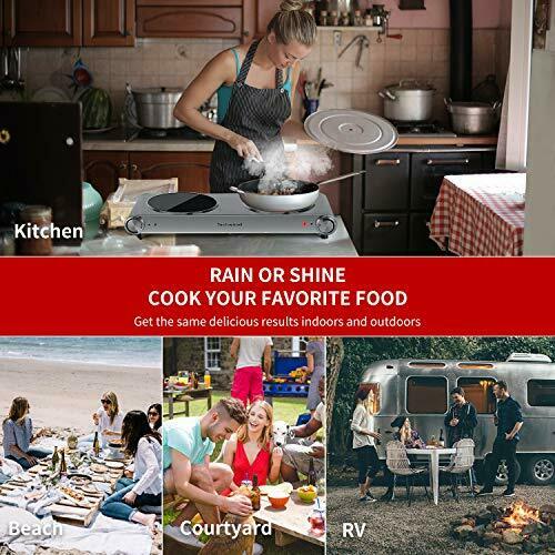 Techwood 1800W Electric Hot Plate, Countertop Stove Double Burner for Cooking - Fresh Stock Dated February 2026