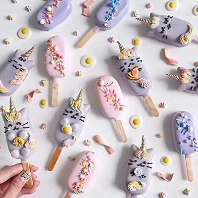 Ozera (Upgraded) 2 Pack Large Popsicle Molds, 4 Cavities Homemade Ice Cake White - Fresh Stock Dated February 2026