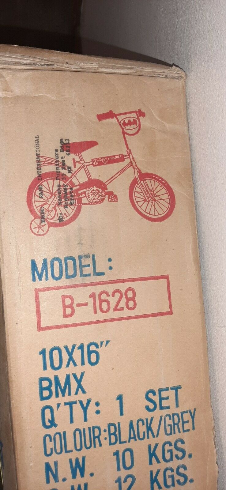 Vintage New Old Stock in Box Rand Randor Model B-1628 BMX Bicycle 10x16