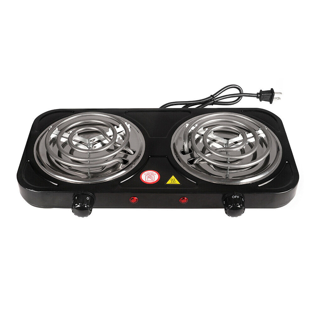 2000W Stainless Steel Countertop Electric Double Burner Temperature Control 17