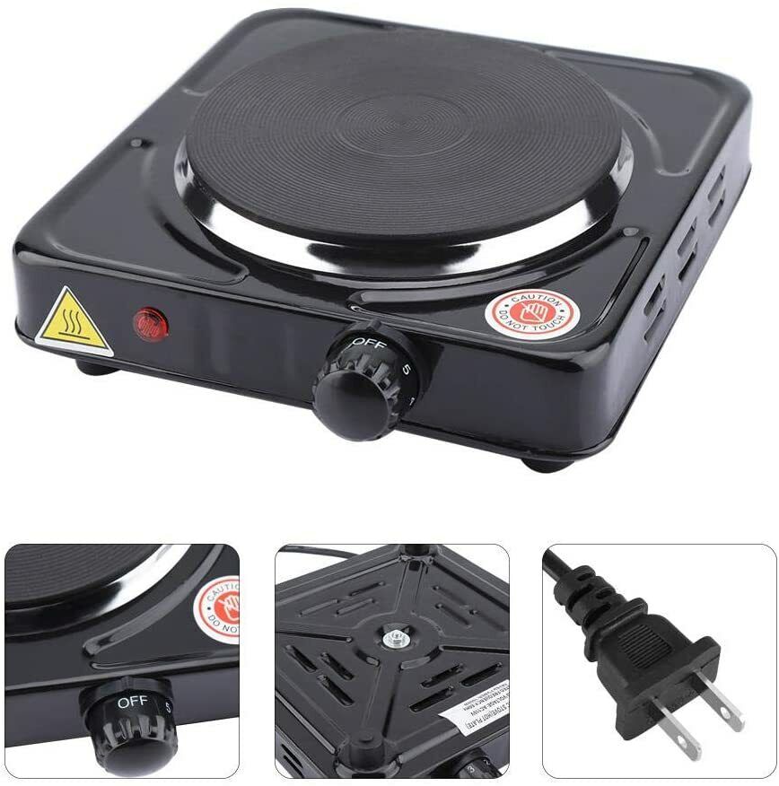 New 1000W Portable Single Electric Hot Plate Cooker Hotplate Stove Home Caravan - Fresh Stock Dated February 2026
