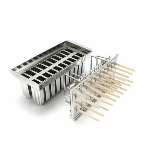 20pcs Commercial Stainless Steel Ice Lolly Popsicle Molds Popsicle Mold Holder - Fresh Stock Dated February 2026