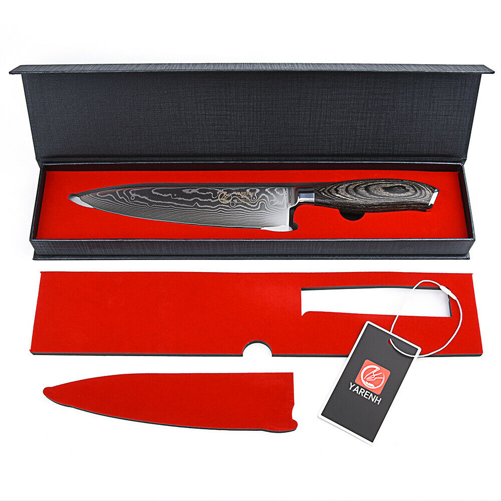 Yarenh Chef Knife 8 inch,Japanese Damascus Steel Kitchen Knives,Sharp Blade - Fresh Stock Dated January 2026