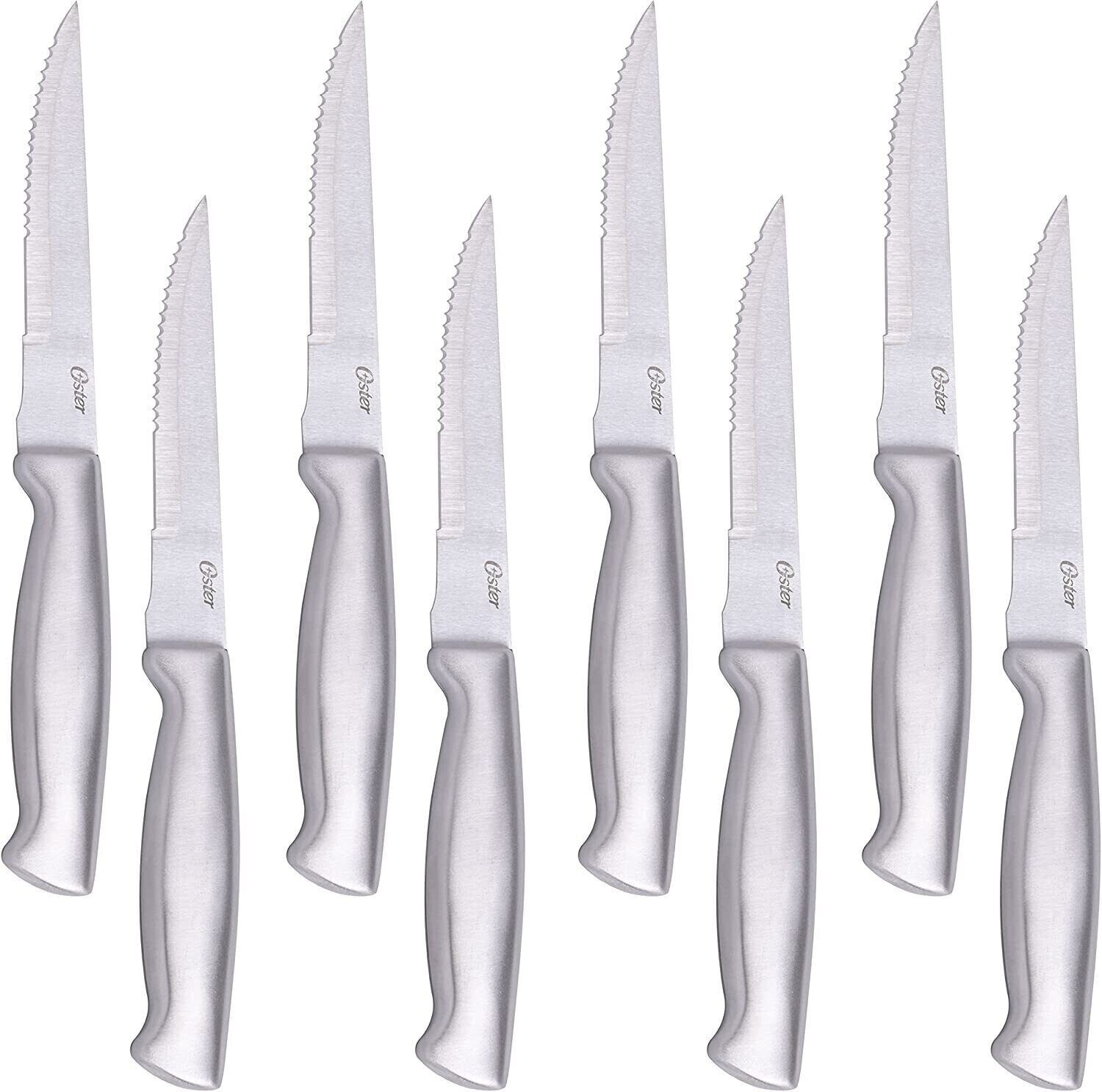 NEW Oster-22-Piece Baldwyn Knife Block Set Stainless Steel Cutlery Kitchen Black - Fresh Stock Dated February 2026