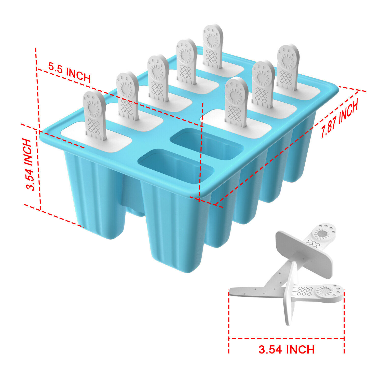 New Silicon 10Cell Ice Cream Mold DIY Frozen Popsicle Kitchen Ice Tray Cover Lid - Fresh Stock Dated January 2026